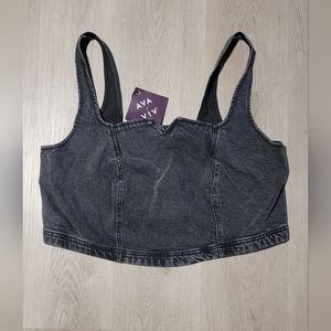 Ava & Viv | Women's Denim Crop Top